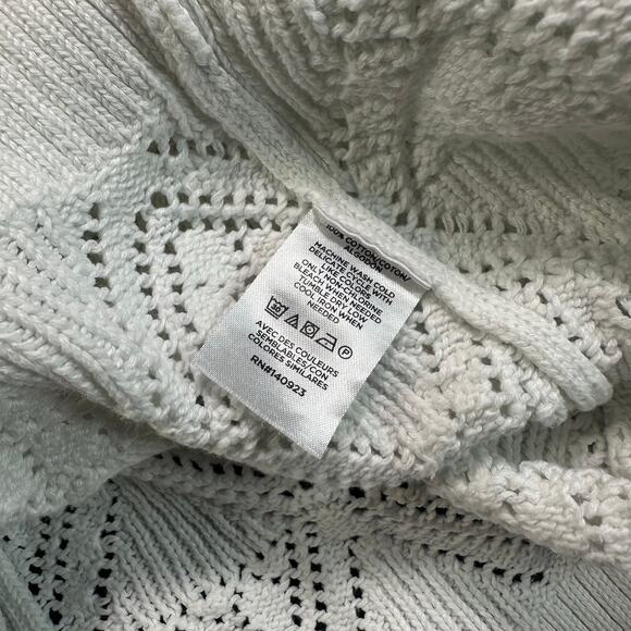 Loft Womens Open Knit Balloon Sleeve Crew Neck Pullover Sweater Size Small - Picture 7 of 7